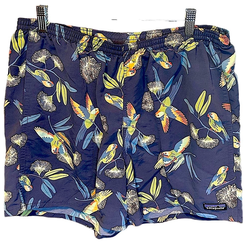 Patagonia Blue Parrot Print Men's Shorts